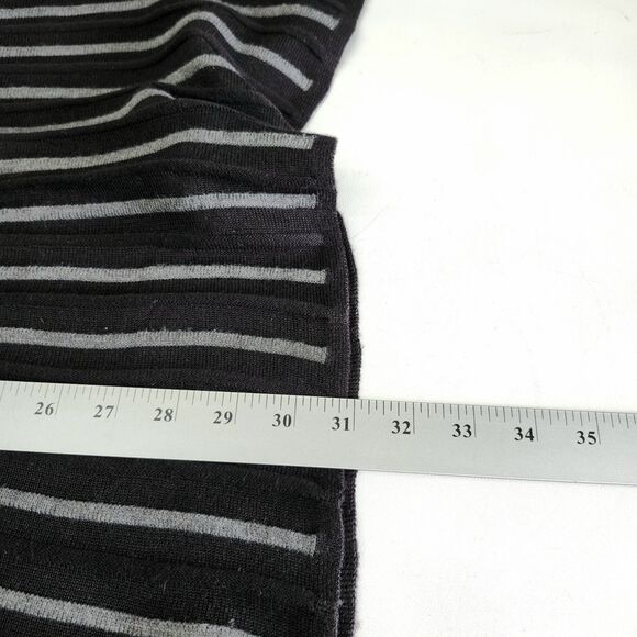Daisy Fuentes Sweater Dress Tunic Womens Large Black Gray Striped Scoop Neck - Picture 9 of 10